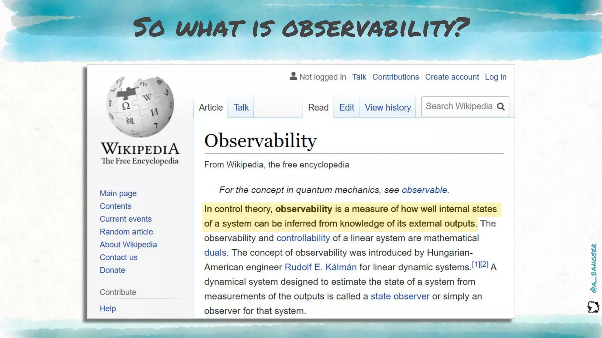 @a_bangser
So what is observability?
 