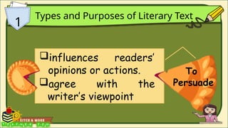 Understanding Literary Texts: Types, Purposes, and Creative Writing for ...