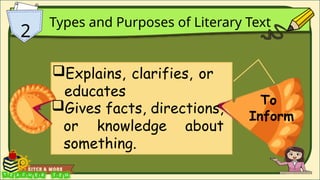 Understanding Literary Texts: Types, Purposes, and Creative Writing for ...