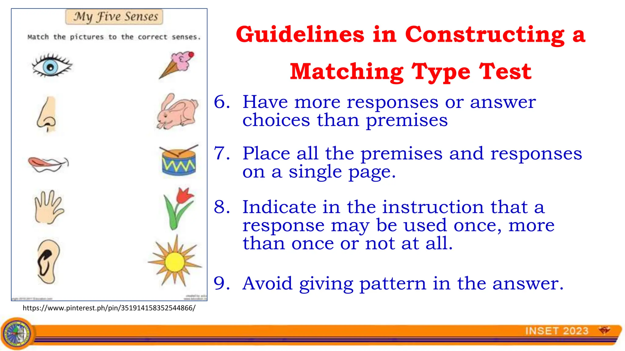 Copy of 9-Guidelines Multiple Choice and Matching Type Tests.pptx