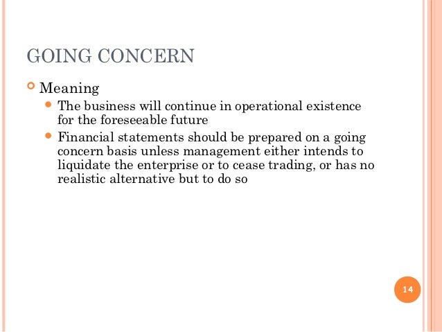 Assignment on going concern in accounting notes