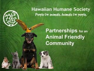 Partnerships for an
Animal Friendly
Community
 