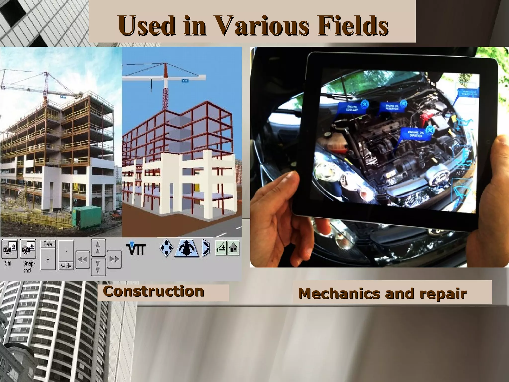 Used in Various FieldsUsed in Various Fields
Mechanics and repairMechanics and repairConstructionConstruction
 