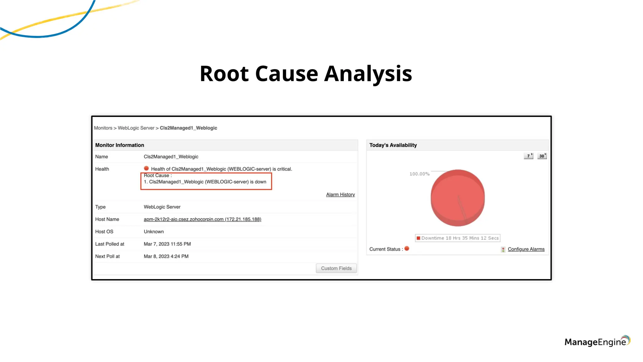 Root Cause Analysis
 