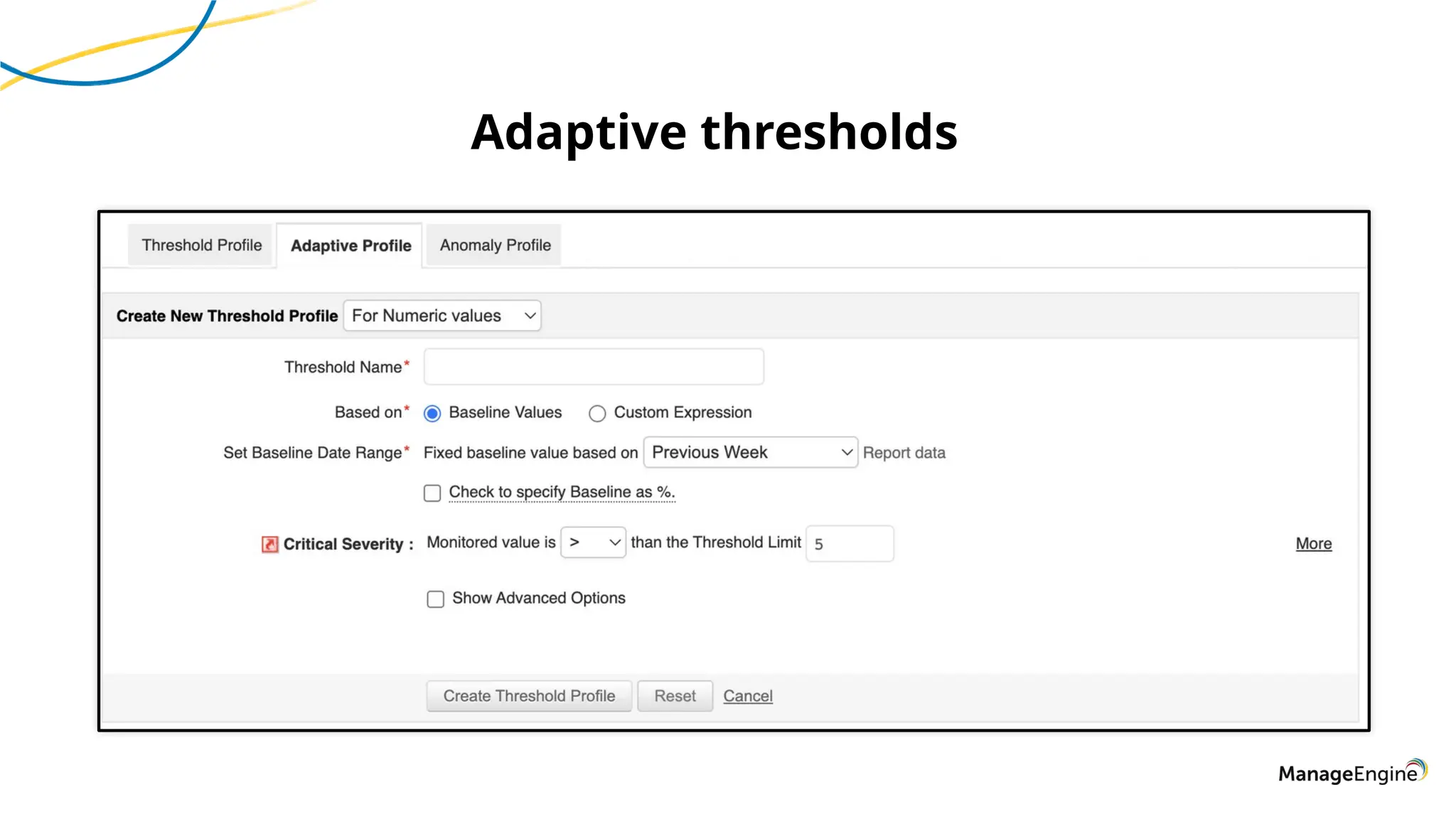 Adaptive thresholds
 