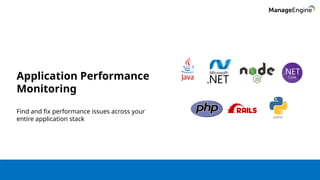 Overview of ManageEngine Applications Manager | PPTX