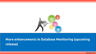 Discovery & mapping
More enhancements in Database Monitoring (upcoming
release)
 
