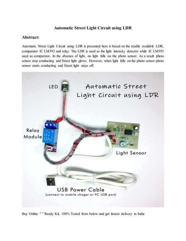 Automatic street light circuit using ldr | DOCX