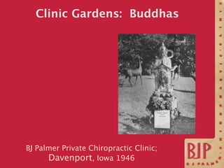 Clinic Gardens: Buddhas




BJ Palmer Private Chiropractic Clinic;
      Davenport, Iowa 1946
 