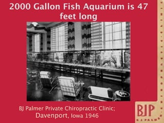 2000 Gallon Fish Aquarium is 47
           feet long




  BJ Palmer Private Chiropractic Clinic;
        Davenport, Iowa ...