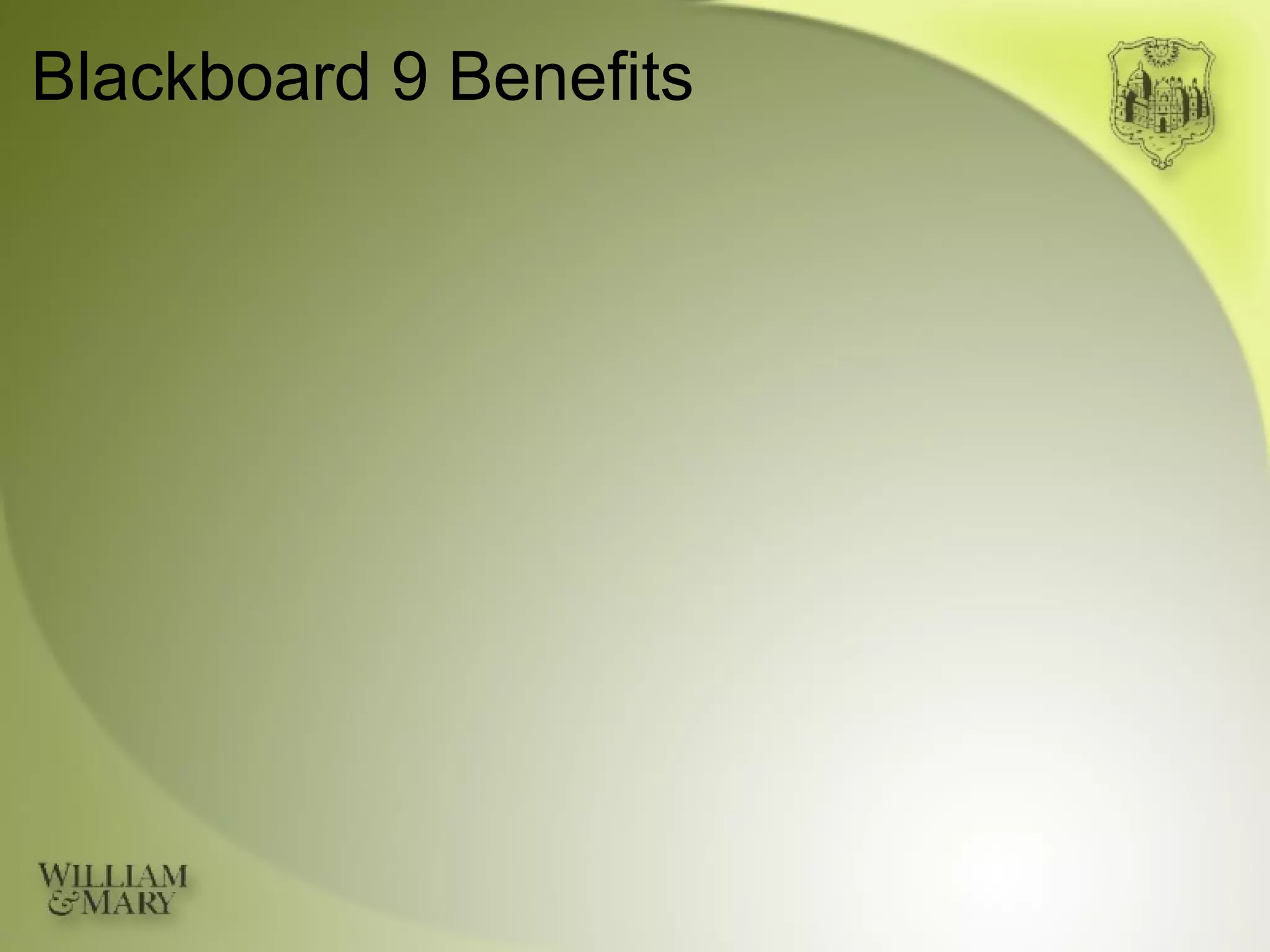 Blackboard 9 Benefits 