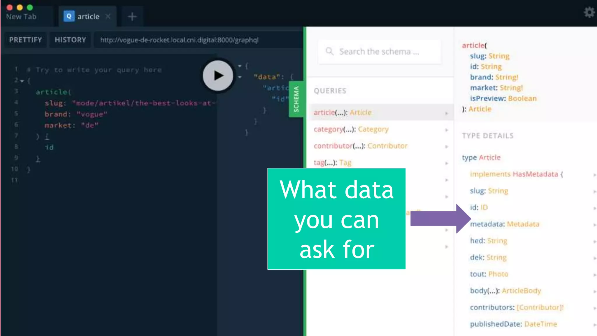 What data
you can
ask for
 