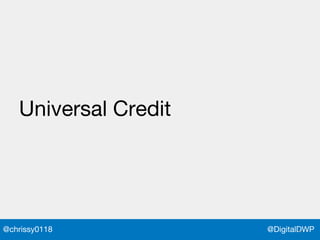 @DigitalDWP@chrissy0118
Universal Credit
 