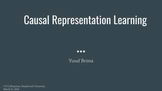 A Talk on Deep Causal Representation Learning | PDF