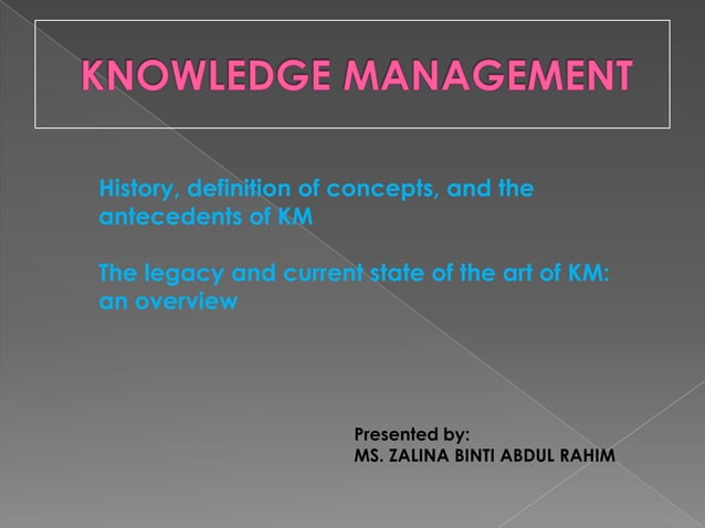 Introduction to Knowledge Management | PPT