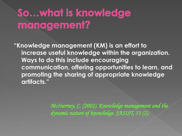 Introduction to Knowledge Management | PPT