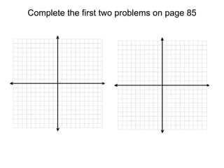 Complete the first two problems on page 85 