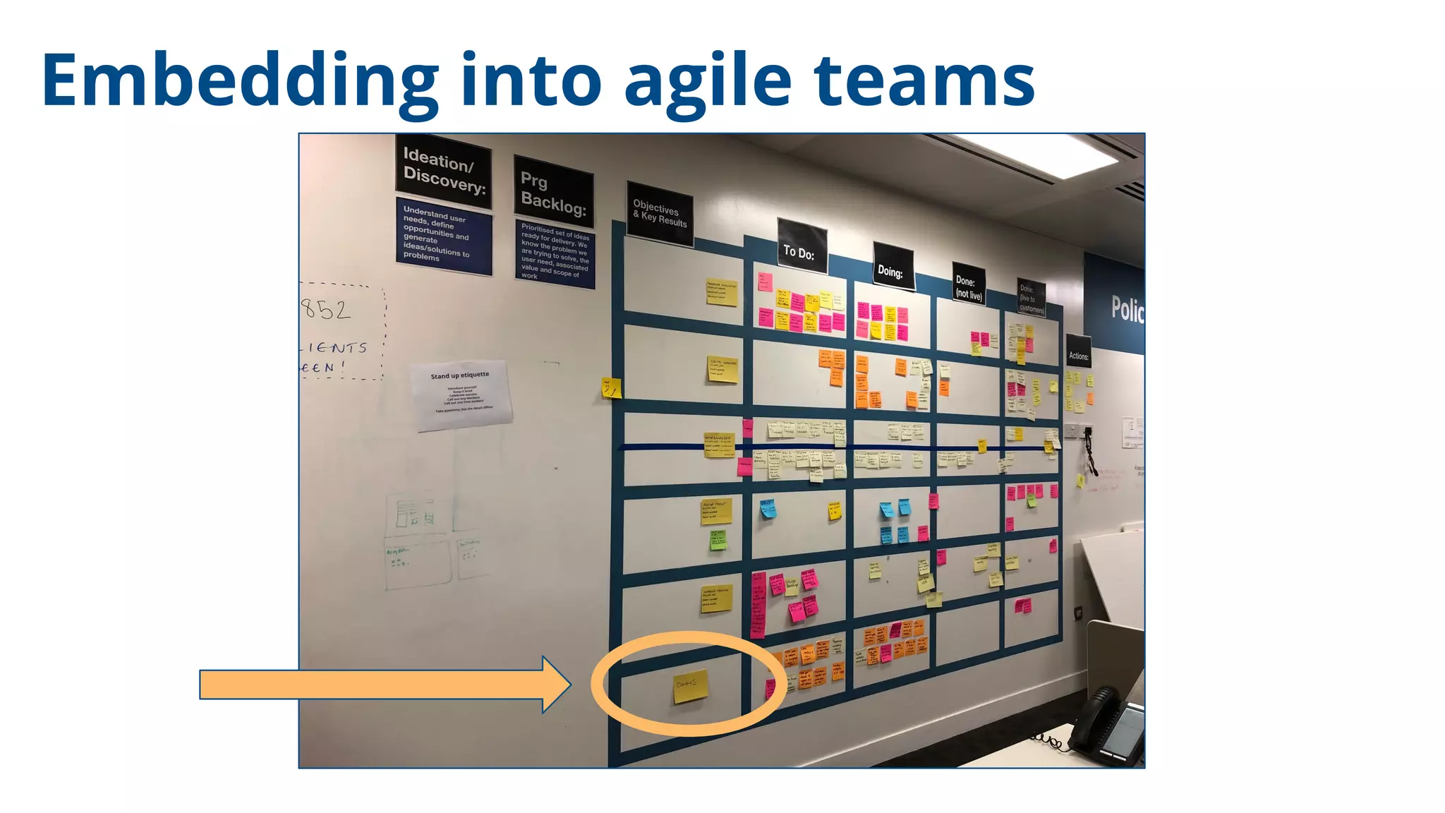 Embedding into agile teams
 