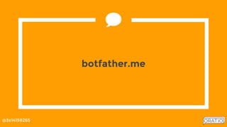 @3x14159265
JOIN THE COMMUNITY
facebook.com/groups/chatbotdevelopers
 