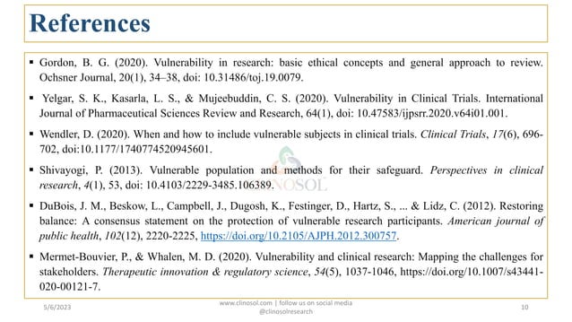 Using Vulnerable Populations In Clinical Research Pptx
