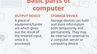 COM2 T3 BASIC PARTS OF COMPUTER (Output devices, Storage devices).pptx