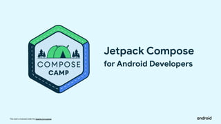 This work is licensed under the Apache 2.0 License
Jetpack Compose
for Android Developers
 