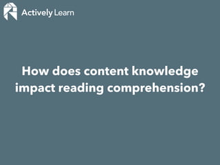 Content Knowledge
Support Thinking
 