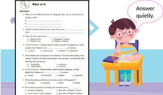 Write Answer In Quitely English 8 Quarter 1, Module 1 CONTEXT CLUES.pptx