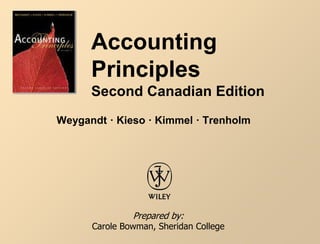 Accounting
Principles
Second Canadian Edition
Prepared by:
Carole Bowman, Sheridan College
Weygandt · Kieso · Kimmel · Trenholm
 
