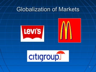 66
Globalization of MarketsGlobalization of Markets
 