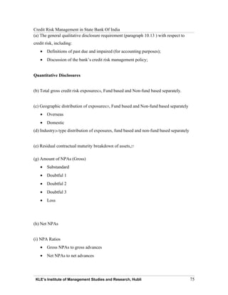 Credit Risk Disclosure Copy of credit risk management_in_state_bank_of_india | PDF