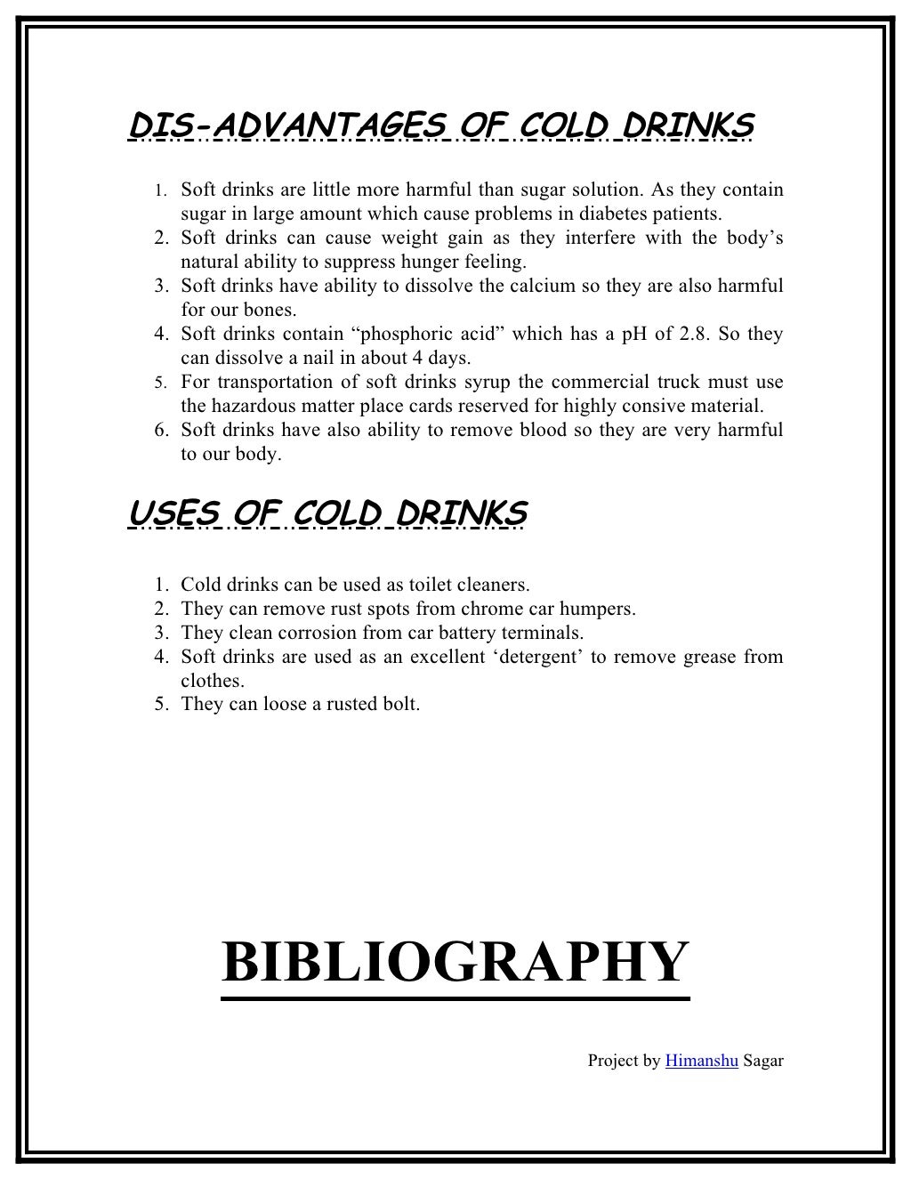 Copy Of Determination Of The Contents Of Cold Drinks