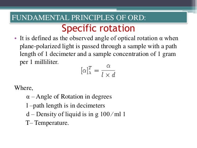 optical rotation
