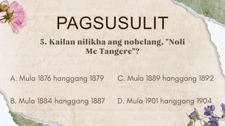 Pagsusulit Sa Rizal MGA AKDA AT WIKANG INARAL NI RIZAL.pptx
