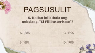 Pagsusulit Sa Rizal MGA AKDA AT WIKANG INARAL NI RIZAL.pptx