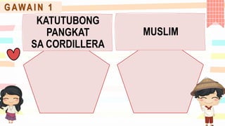KATUTUBONG
PANGKAT
SA CORDILLERA
MUSLIM
G AWA I N 1
 