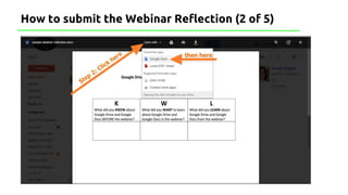 How to submit the Webinar Reflection (2 of 5)
 