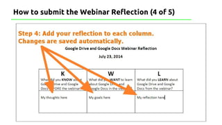 How to submit the Webinar Reflection (4 of 5)
 