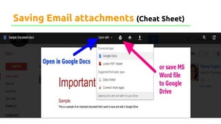 Saving Email attachments (Cheat Sheet)
 