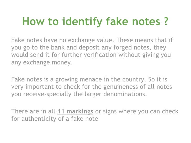 how to identify fake notes