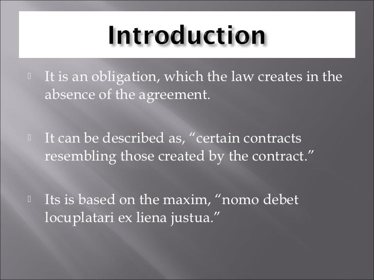 Explain what is meant by quasi contract