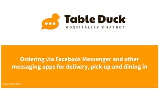 Date: 22-06-2020 1
Ordering via Facebook Messenger and other
messaging apps for delivery, pick-up and dining in
 