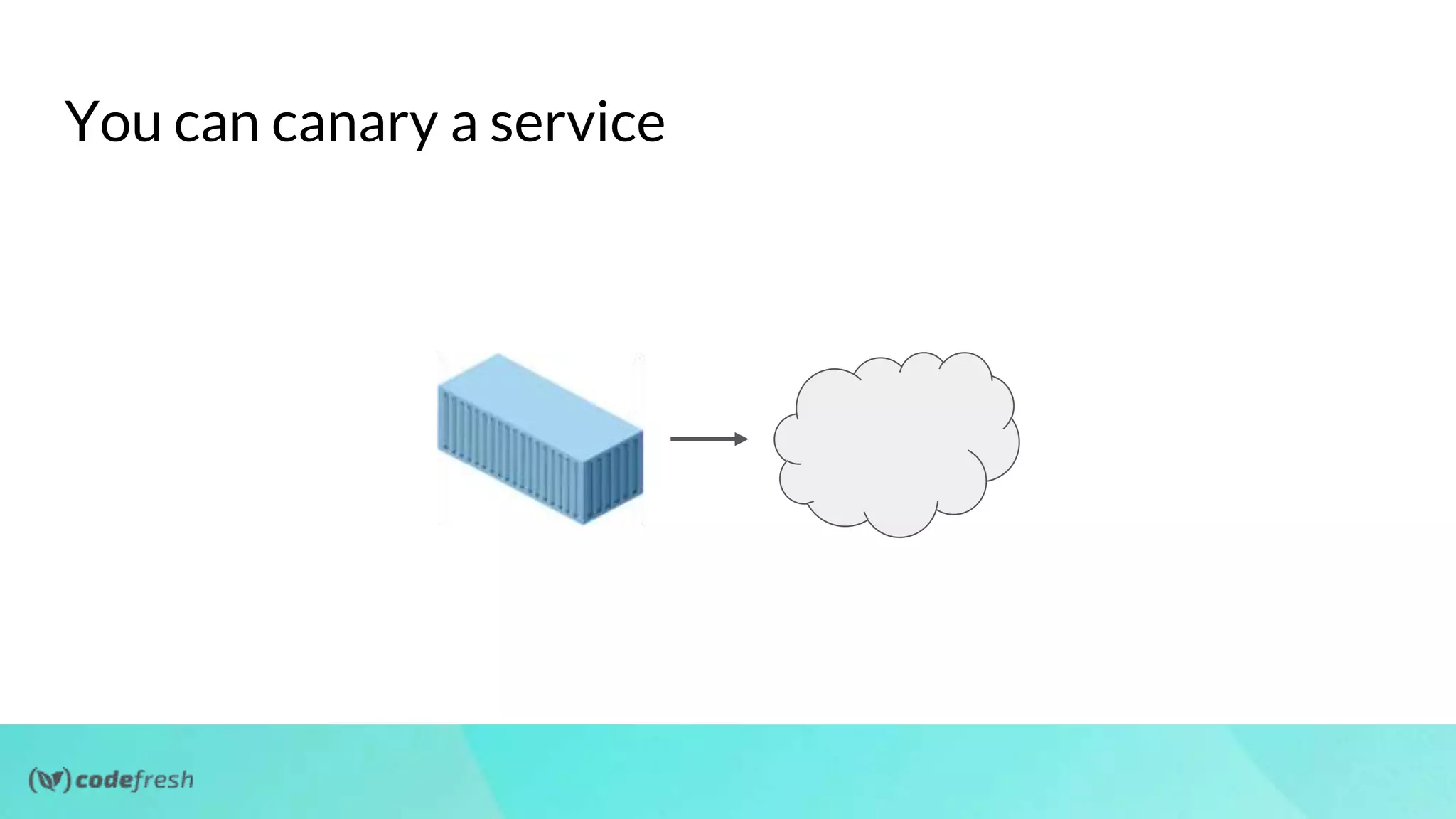 You can canary a service
 