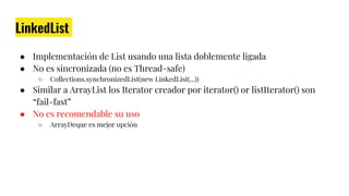 fail fast vs fail safe iterator in java |java... Java Collection Framework: lo que todo Java Dev debe conocer | PPTX
