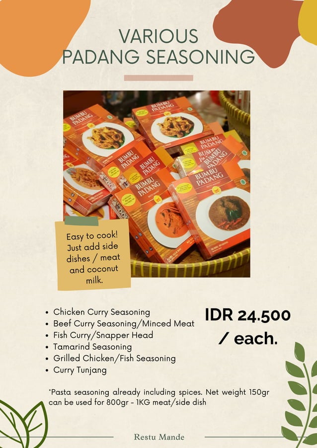 Catalog Restu Mande PDF Cooking Food & Drink