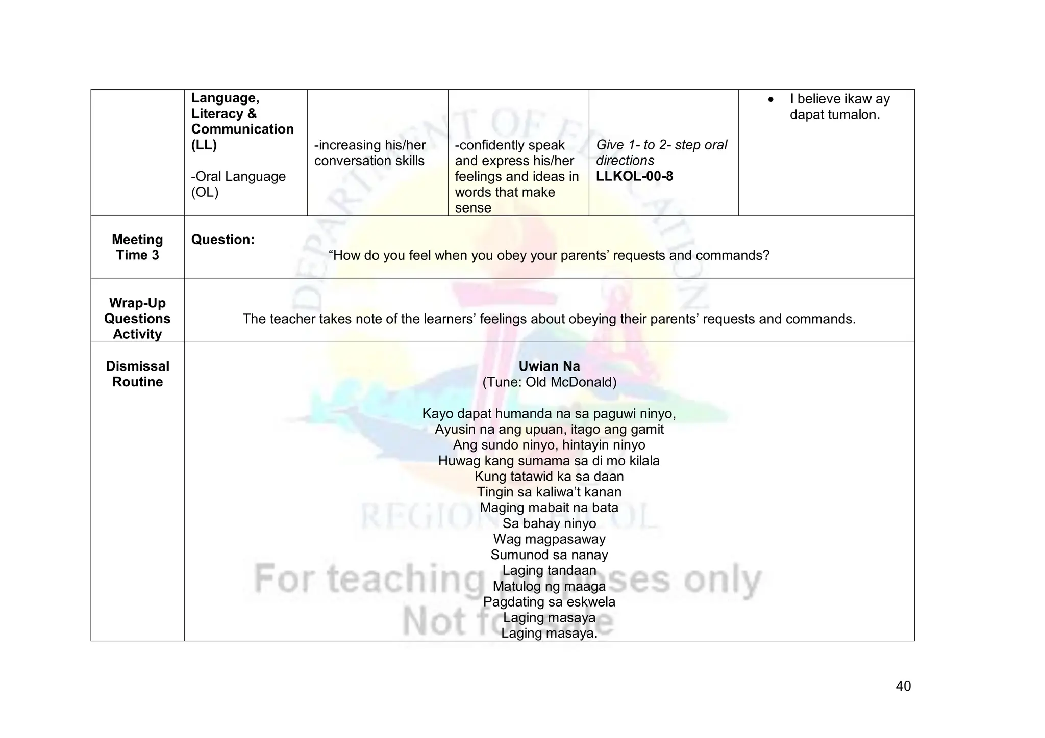 Copy of kindergarten daily lesson plan week 12 pdf