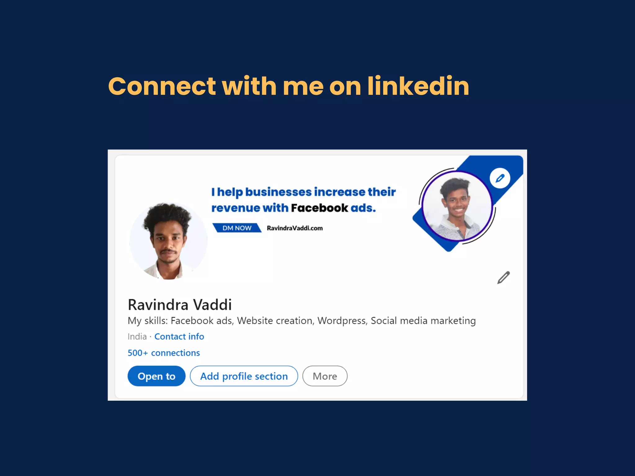 Connect with me on linkedin