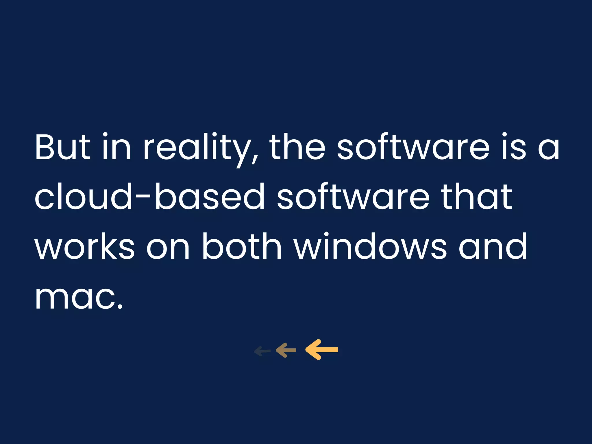 But in reality, the software is a
cloud-based software that
works on both windows and
mac.