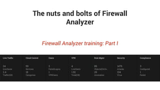 The nuts and bolts of Firewall
Analyzer
Firewall Analyzer training: Part I
 