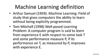 Well Posed Learning Problem Machine Learning lecture1(introduction) | PPTX
